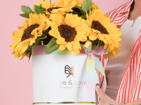 6 Flores, Hatbox Box Sunflowers, San Valentin 2022 Give And Love Lima Peru